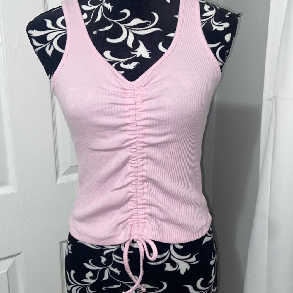 ASOS Pieces cropped ribbed cinch tank NWT